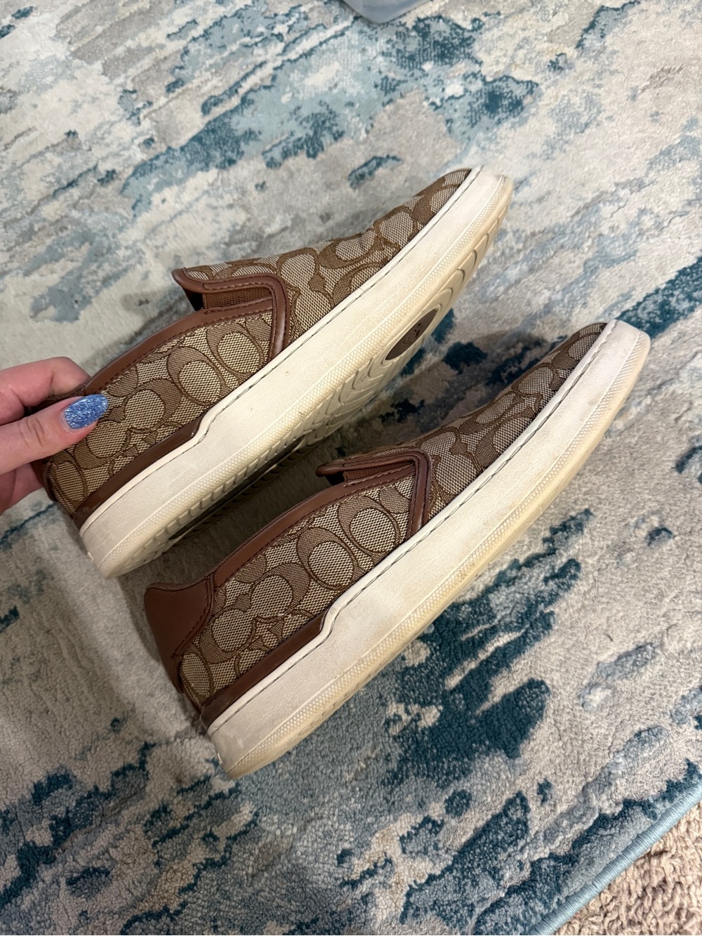 Coach Tan Signature Canvas Slip-On Sneakers - Picture 3 of 5